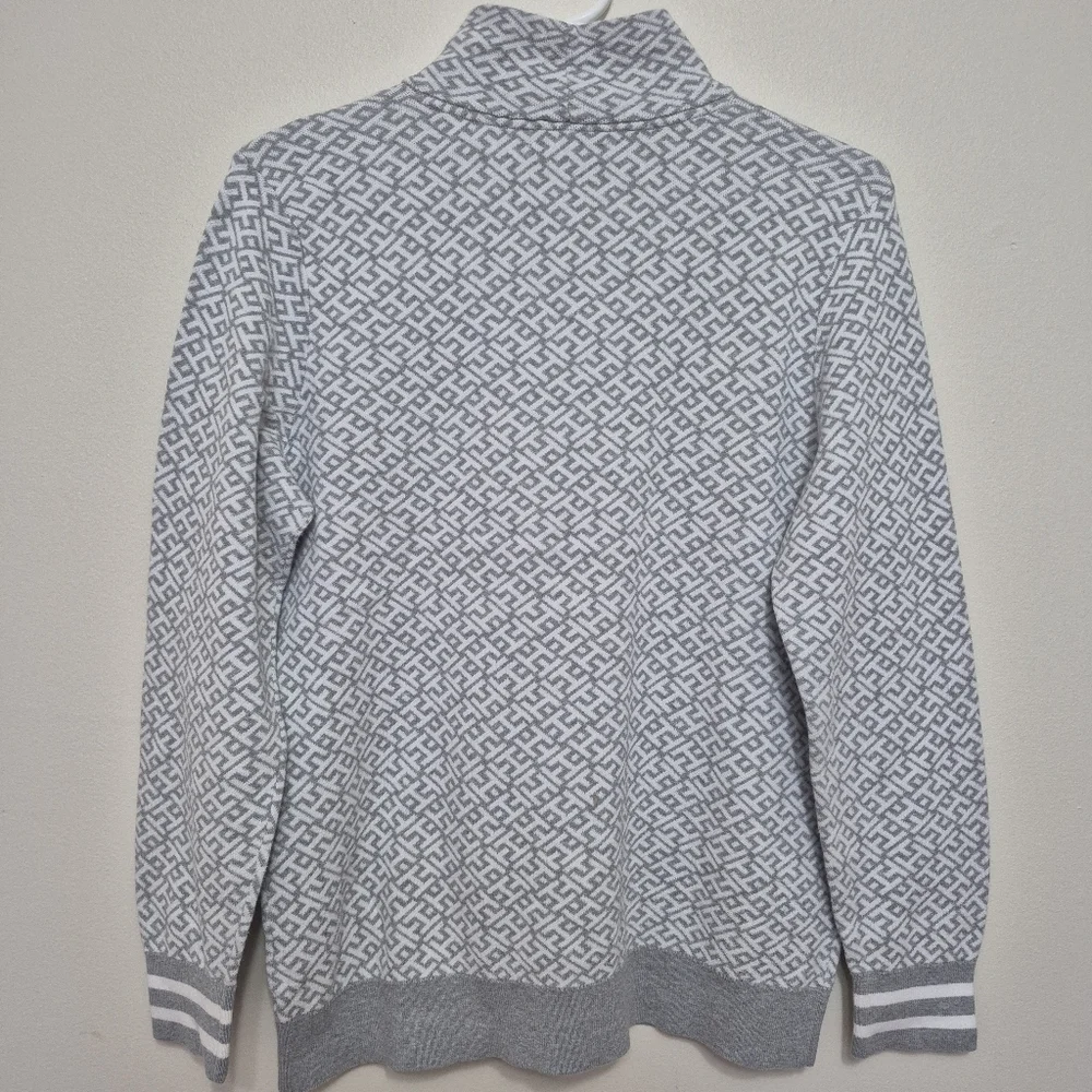 Tommy Hilfiger Womens Preppy Grey Monogram Mock Neck Sweater – Size Large - Picture 6 of 6